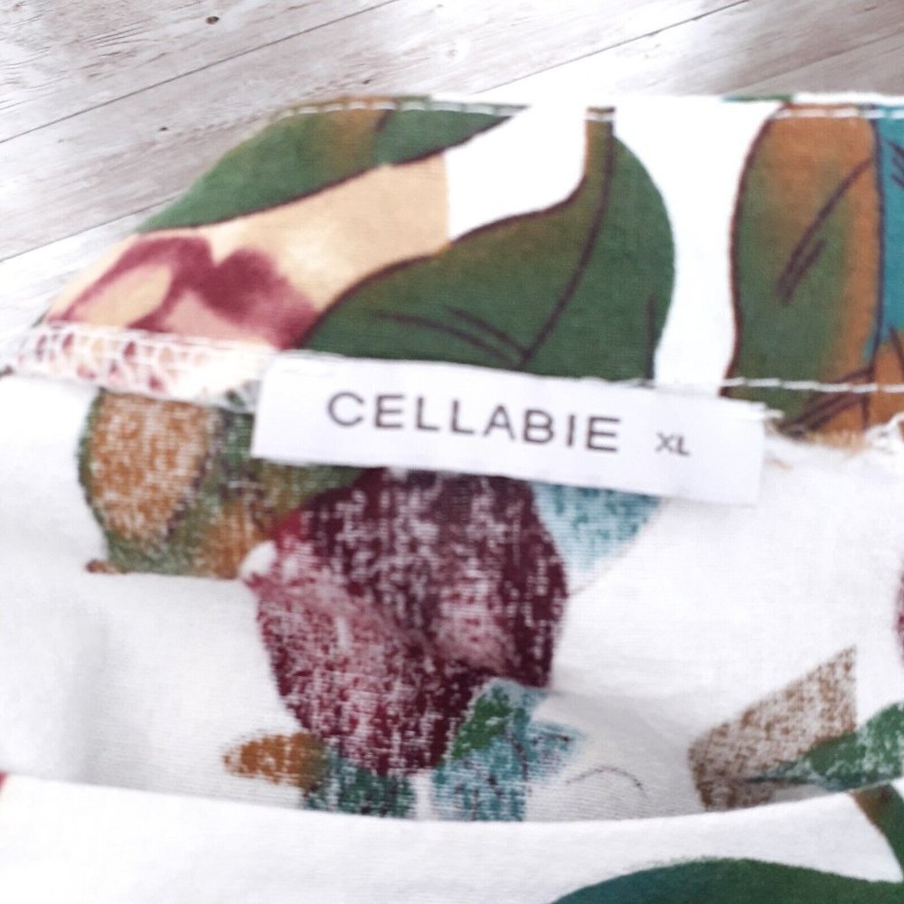 Cellabie Shift Dress XL Floral Roll Tab Sleeve 736 - Picture 4 of 6